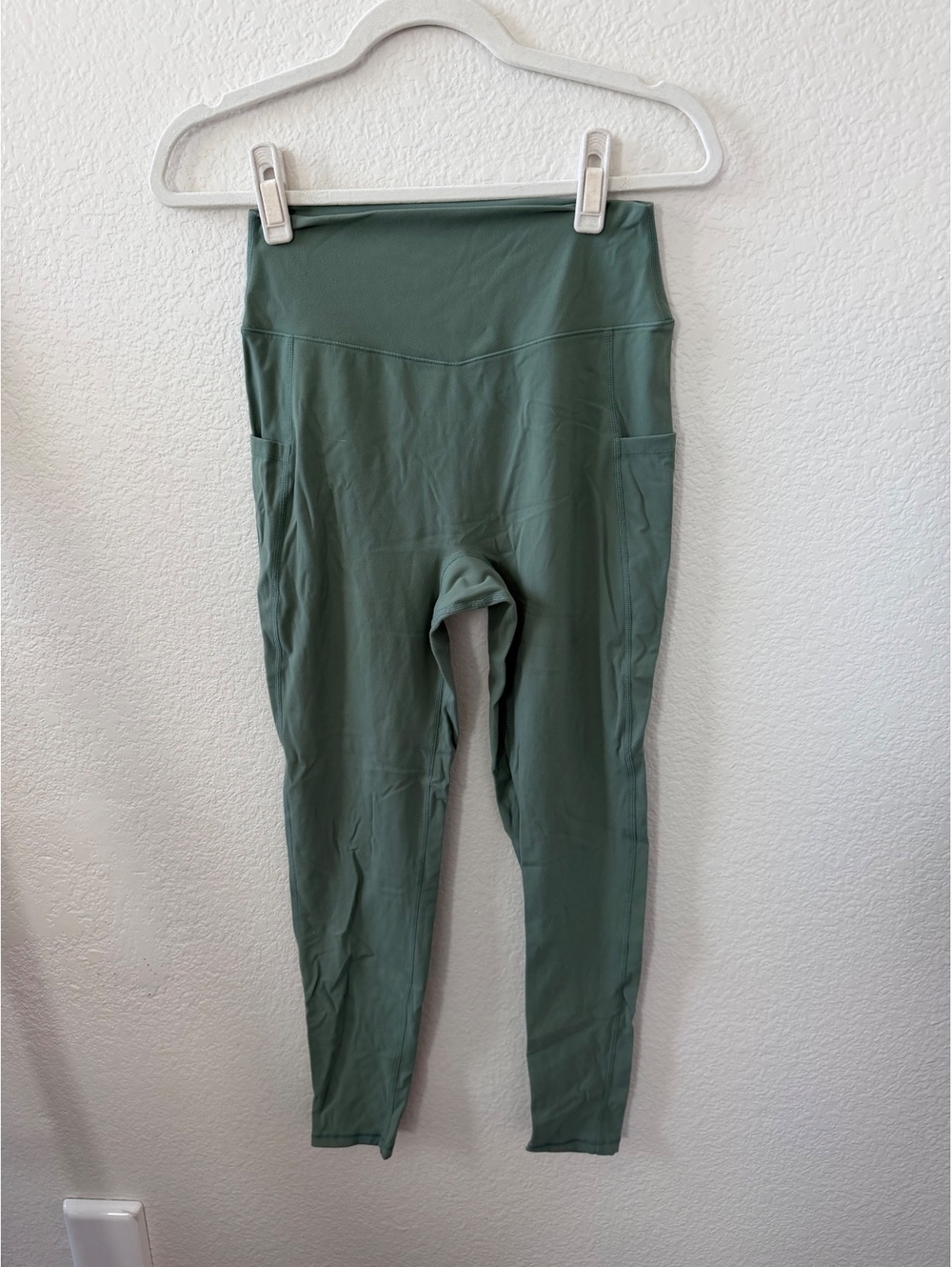 Buffbunny Collection Medium Green High Waist Leggings with Side Rosa pocket